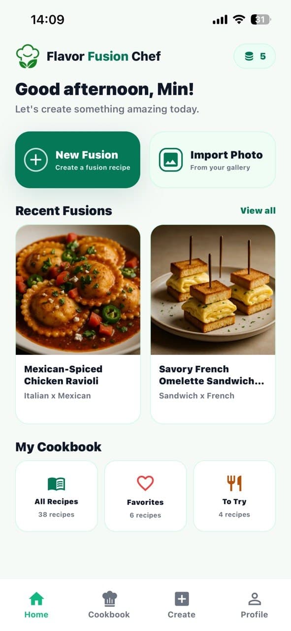 Home screen